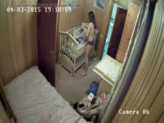 Voyeur installs a camera to watch a lusty wife masturbating and getting naked